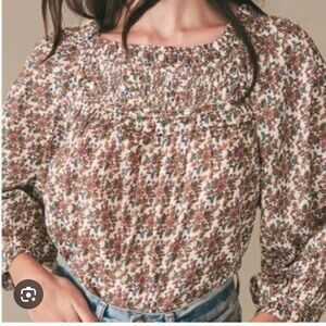 Doen Agotha Top in Cream Forest Floral